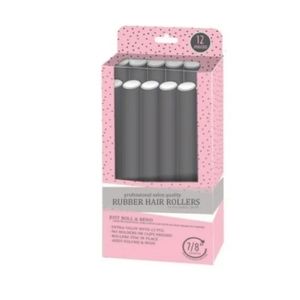 Professional Salon Quality Rubber Hair Rollers (Grey)